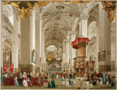 The Interior of the Basilica of Mariazell by Eduard Gurk